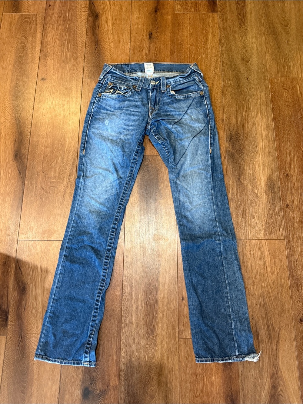 True Religion Women's Straight Leg Blue Jeans
